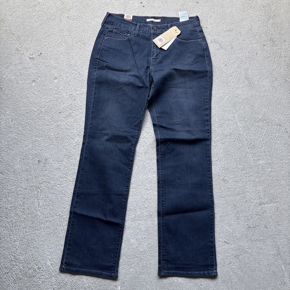 New Levi's 505 Women’s Denim Jeans Straight 12 M 31x32 Dark Wash Overdye